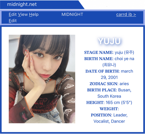 MIDNIGHTS- yuju profile
