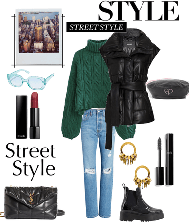 street style look with puffy jacket