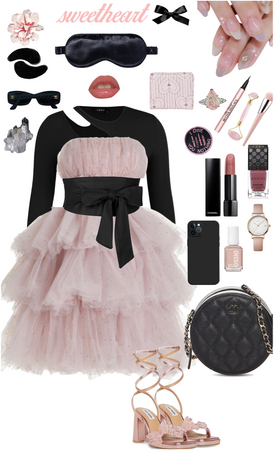 pink black formal outfit