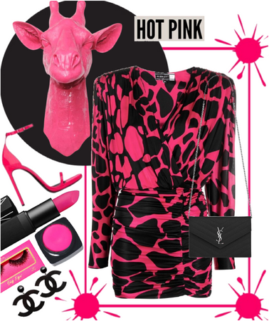 Hot pink giraffe print