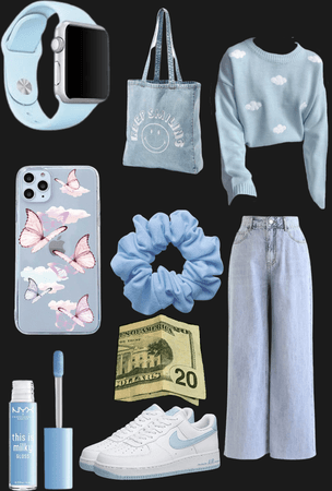 pastel blue outfit