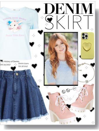 Follow you heart with a denim skirt that you love