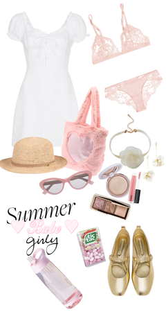 clothes and inside a summer girly bag