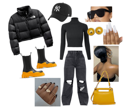 Black and Yellow winter fit