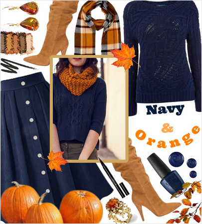 NAVY AND ORANGE FOR FALL