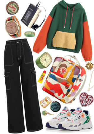 retro style multicolor outfit