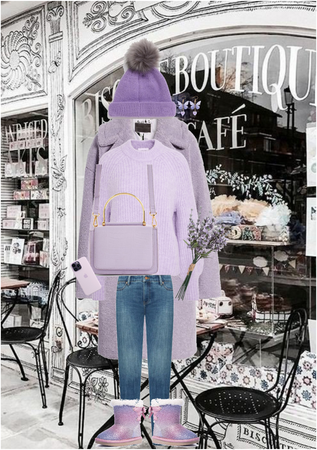 Lilac Teddy Coat Outing Outfit