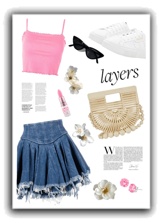 Pink Layered Skirt Fit