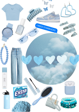 sky blue collage