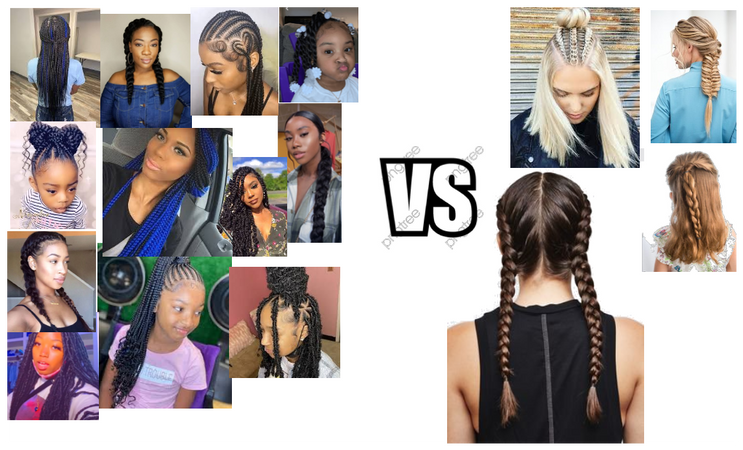 black girl braids VS white girl braids