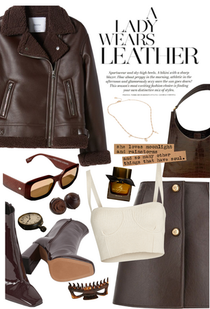 Brown Leather Jacket Look