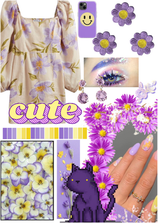 purple and yellow floral