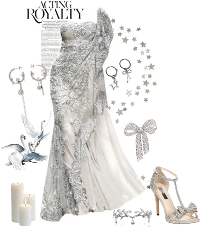 silver gown outfit