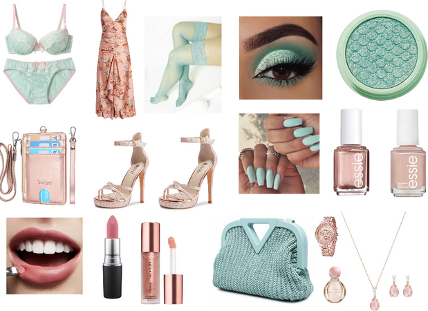 Mint and Rose Gold Outfit