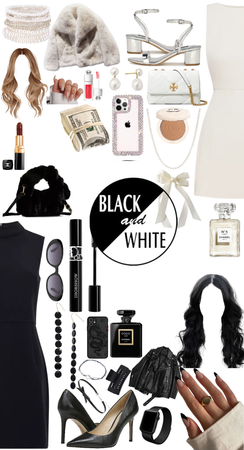 black white