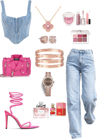 Feeling a little PINK! Denim and Pink outfit
