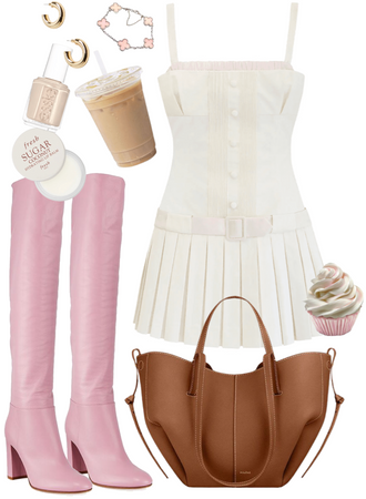 cream brown and pink