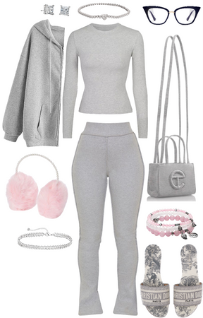 all grey clean girl outfit
