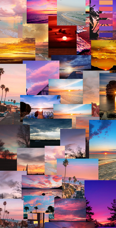 aesthetic sunset collage