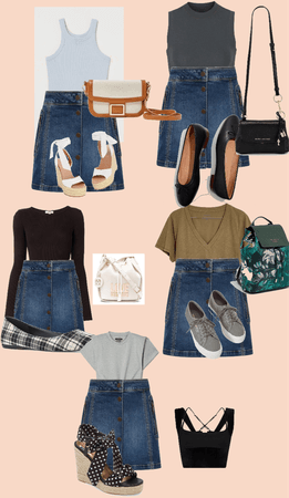 5 ways to wear a Jean skirt in 1.