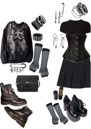 2 goth/punk outfits