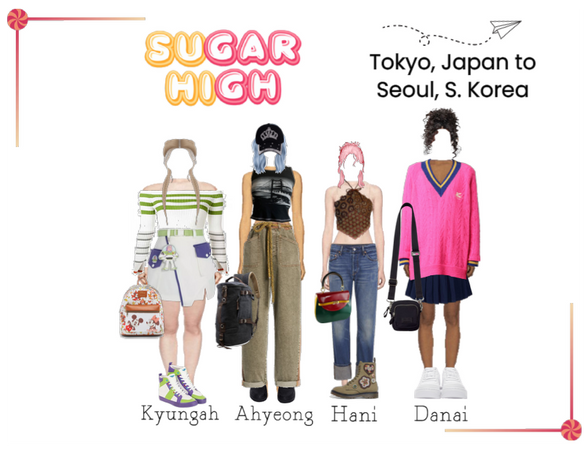 Sugar High Japan to South Korea Airport Looks 10/4