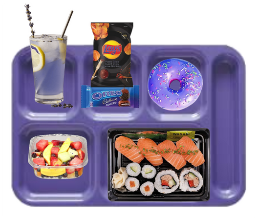 purple food tray