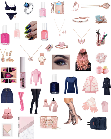 Navy and Pink with Hints of Rose Gold Outfit