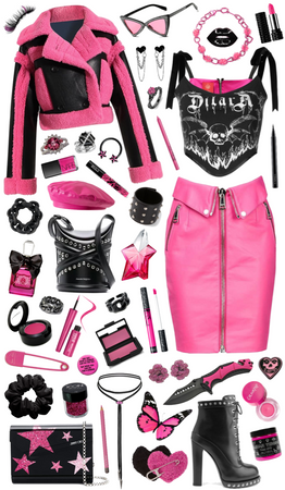 hot pink and black