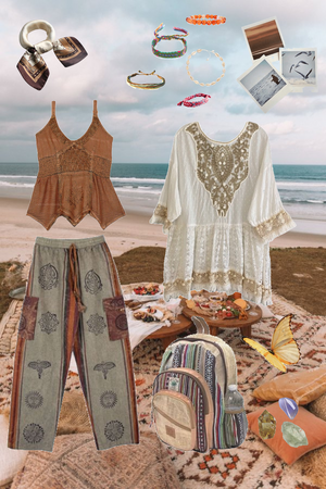 Boho thrifted Beach fit