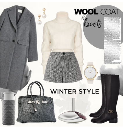 Wool coat and boots 🩶