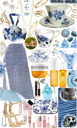 blue floral tea