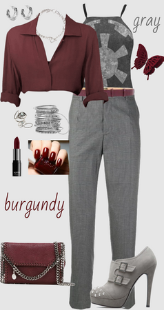 Burgundy and Gray