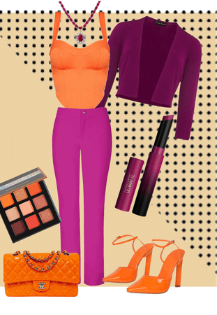 Orange and Magenta Outfit