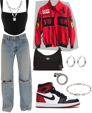 Streetwear red and black