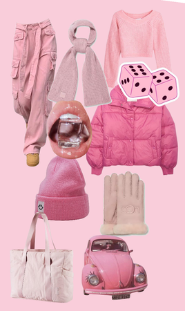 Розовый зимний наряд