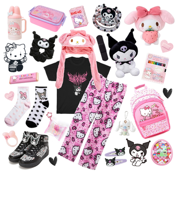 Agere Sanrio Pink Black Outfit