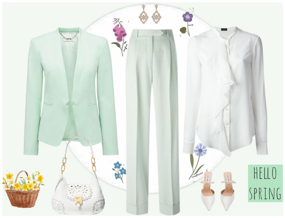 pale green spring outfit