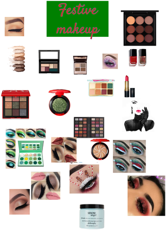 Holiday/Christmas makeup collage