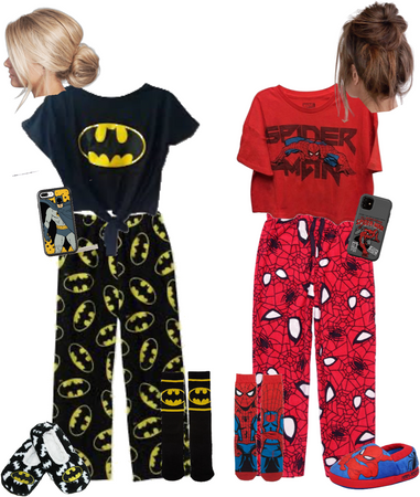 BatMan and SpiderMan pajamas