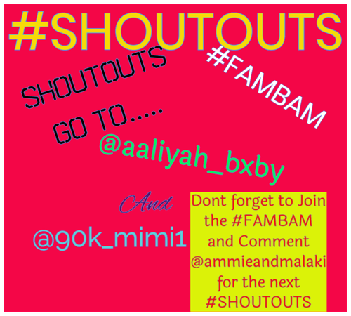 #Shoutouts got to @aaliyah_bxby and @90k_mimi1