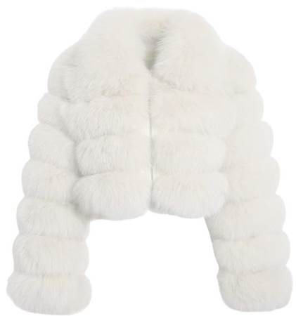 White fluffy jacket.