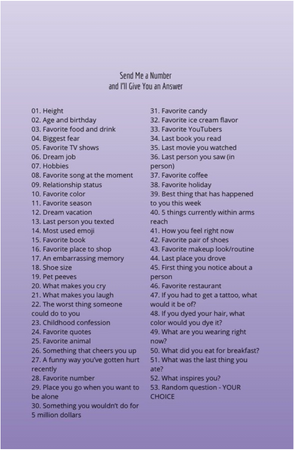 comment a number and I’ll answer the question