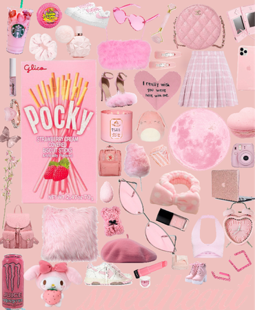 light pink collage