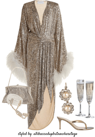 Virtual Styling: Feather Sequin Robe & Champagne - Contest