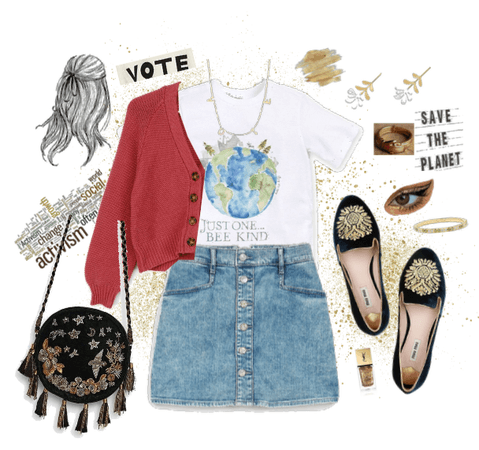 graphic tee+gold