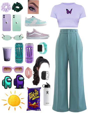 purple and teal