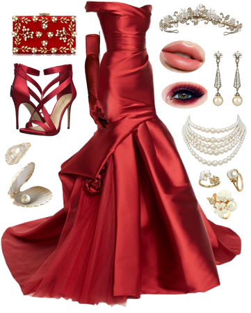 the oscar & red & pearls