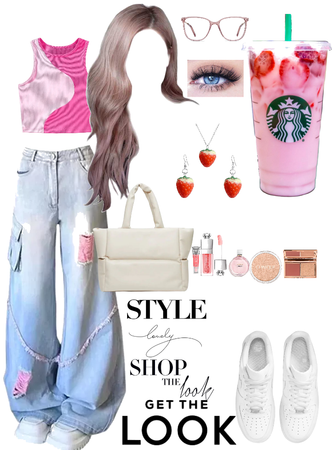 pink drink inspired outfit