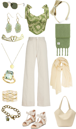 Olive Green and Beige Fashionista themed outfit!